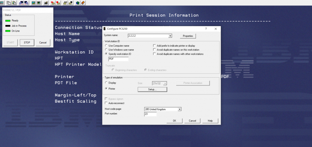 IBM Iseries microsoft windows 7 microsoft windows 10 pdf printer session setup
